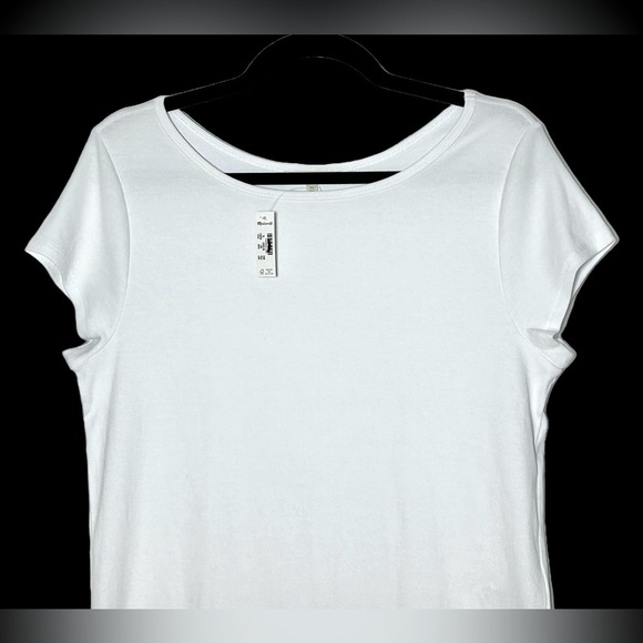 NWT Madewell White (Re)generative Cotton Ribbed Cap-Sleeve Tee, Sizes S & XL - Picture 8 of 14